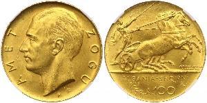 100 Franc Repubblica albanese (1925-1928) Oro Zog I, Skanderbeg III of Albania