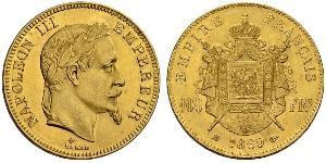 100 Franc Secondo Impero francese (1852-1870) Oro Napoleone III (1808-1873)