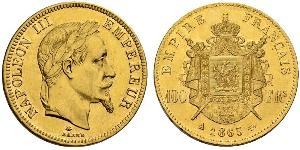 100 Franc Secondo Impero francese (1852-1870) Oro Napoleone III (1808-1873)