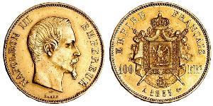 100 Franc Secondo Impero francese (1852-1870) Oro Napoleone III (1808-1873)