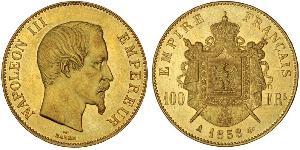 100 Franc Secondo Impero francese (1852-1870) Oro Napoleone III (1808-1873)