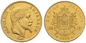 100 Franc Secondo Impero francese (1852-1870) Oro Napoleone III (1808-1873)