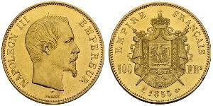 100 Franc Secondo Impero francese (1852-1870) Oro Napoleone III (1808-1873)