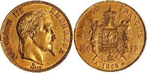 100 Franc Secondo Impero francese (1852-1870) Oro Napoleone III (1808-1873)