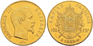 100 Franc Secondo Impero francese (1852-1870) Oro Napoleone III (1808-1873)