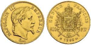 100 Franc Secondo Impero francese (1852-1870) Oro Napoleone III (1808-1873)