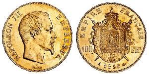 100 Franc Secondo Impero francese (1852-1870) Oro Napoleone III (1808-1873)