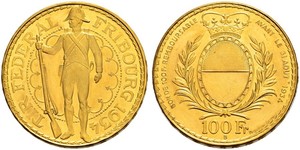 100 Franc Suiza Oro 