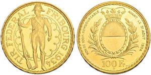 100 Franc Suiza Oro 