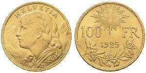 100 Franc Suiza Oro 