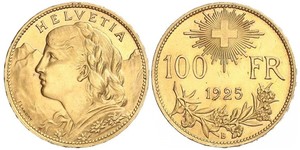 100 Franc Suiza Oro 