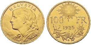 100 Franc Suiza Oro 