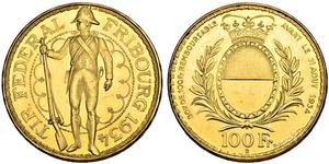 100 Franc Svizzera Oro 