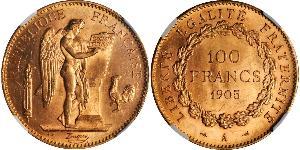 100 Franc Tercera República Francesa (1870-1940)  Oro 