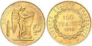 100 Franc Tercera República Francesa (1870-1940)  Oro 
