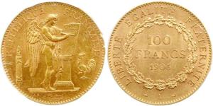 100 Franc Tercera República Francesa (1870-1940)  Oro 