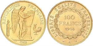 100 Franc Tercera República Francesa (1870-1940)  Oro 