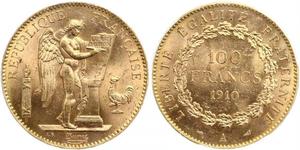 100 Franc Tercera República Francesa (1870-1940)  Oro 