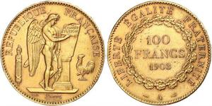 100 Franc Tercera República Francesa (1870-1940)  Oro 