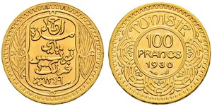 100 Franc Tunisia Oro 