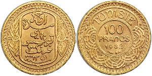 100 Franc Tunisia Oro 