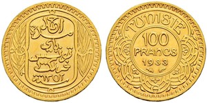100 Franc Tunisia Oro 