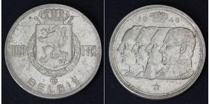 100 Franc Bélgica Plata 