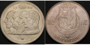 100 Franc Bélgica Plata 