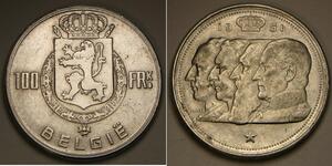100 Franc Bélgica Plata 