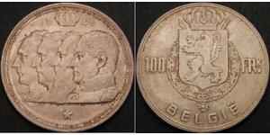100 Franc Bélgica Plata 