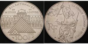 100 Franc Francia Plata 