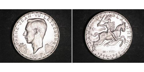 100 Franc Luxemburgo Plata 