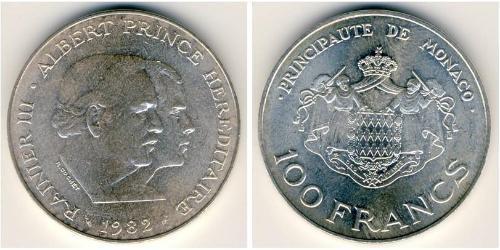 100 Franc Mónaco (1297 - ) Plata 