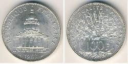 100 Franc Quinta República Francesa (1958 - ) Plata 