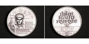 100 Franc Quinta República Francesa (1958 - ) Plata 
