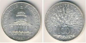 100 Franc Quinta República Francesa (1958 - ) Plata 