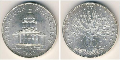 100 Franc Quinta República Francesa (1958 - ) Plata 