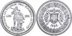 100 Franc Suiza Platino 