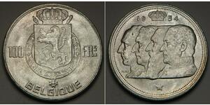 100 Franc Belgien Silber 