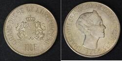 100 Franc Luxemburg Silber 