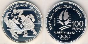 100 Franc French Fifth Republic (1958 - ) Silver 