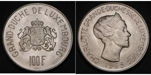 100 Franc Luxembourg Silver 