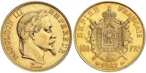 100 Franc 法蘭西第二帝國 (1852 - 1870) 金 拿破仑三世