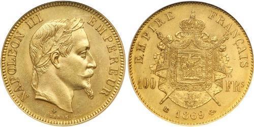 100 Franc 法蘭西第二帝國 (1852 - 1870) 金 拿破仑三世