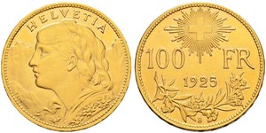 100 Franc 瑞士 金 