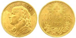 100 Franc 瑞士 金 