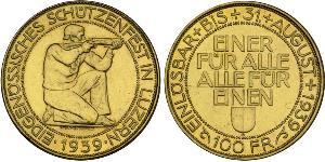 100 Franc 瑞士 金 