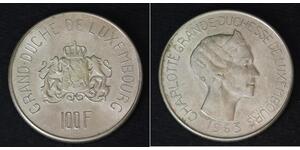 100 Franc 卢森堡 銀 