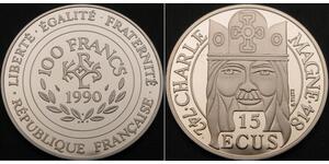 100 Franc / 15 Ecu Francia Plata 