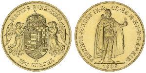100 Korona Imperio austrohúngaro (1867-1918) Oro Franz Joseph I (1830 - 1916)